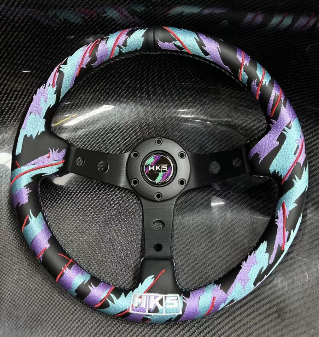 高品質 HKSステアリング ディープコーン 車ハンドル 13インチ（330mm）クスステア リングホイール 汎用