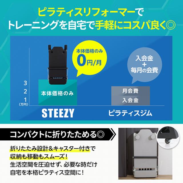 STEEZY ピラティス リフォーマー ピラティスマシン 折りたたみ式