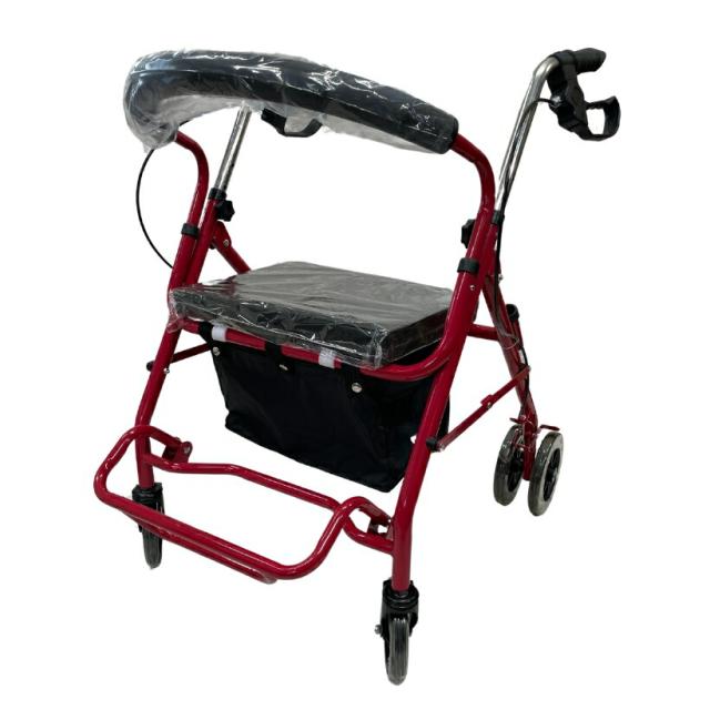 【スーパーセール・特価】シルバーカー 軽量 コンパクト 手押し車 歩行器 ＜ローレイター＞ 軽量 座れる シルバーカー おしゃれ 老人 介護 お年寄り 手押し 散歩 買い物 ショッピングカート 敬老の日 プレゼント 誕生日プレゼント 色レッド_1