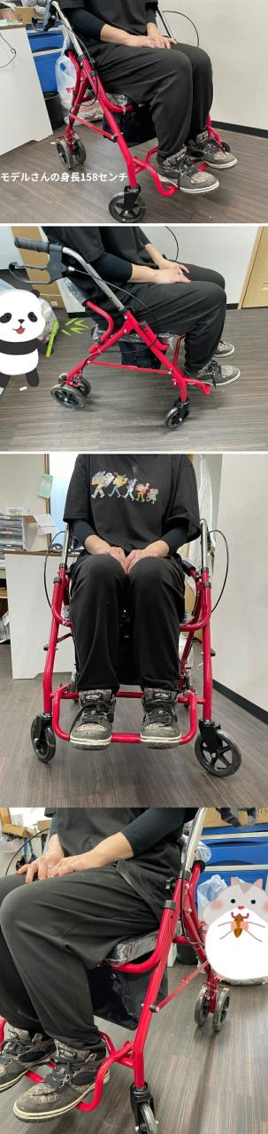 【スーパーセール・特価】シルバーカー 軽量 コンパクト 手押し車 歩行器 ＜ローレイター＞ 軽量 座れる シルバーカー おしゃれ 老人 介護 お年寄り 手押し 散歩 買い物 ショッピングカート 敬老の日 プレゼント 誕生日プレゼント 色レッド_2