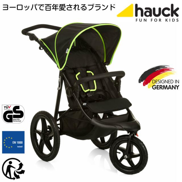 【即納】ドイツの名門ハウク・ランナー＜HAUCK Runner＞スポーツベビーカー ジョギング ランニング マラソン コンパクト ベビーカー 三輪ベビーカー エアバギー 折りたたみ 折り畳み 軽量 障害児 制度 日よけ 荷物 入れ 新生児 から 1歳 4歳 25kgまで 旅行