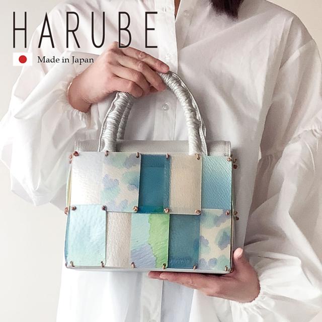 京都 浪速屋 はるべ HARUBE クリスタル バッグ 本革 豚革 エナメル レディース 日本製 ハンドバッグ 軽量 キラキラ 上品 フォーマル パーティバッグ ギフト