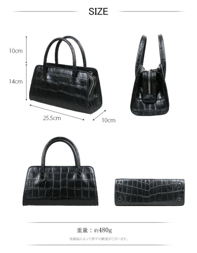 クロコダイル ハンドバッグ 2way ミニ 小さめ バッグ 本革 ワニ革 クロコ ブラック 黒色 バフ仕上げ フォーマルバッグ ショルダーバッグ 肩掛け 斜めがけ かわいい キャバ ホステス プレゼント 母 女性 レディース 冠婚葬祭 2022 秋 秋冬 冬 aruba アルバ (hcb480)za022_16