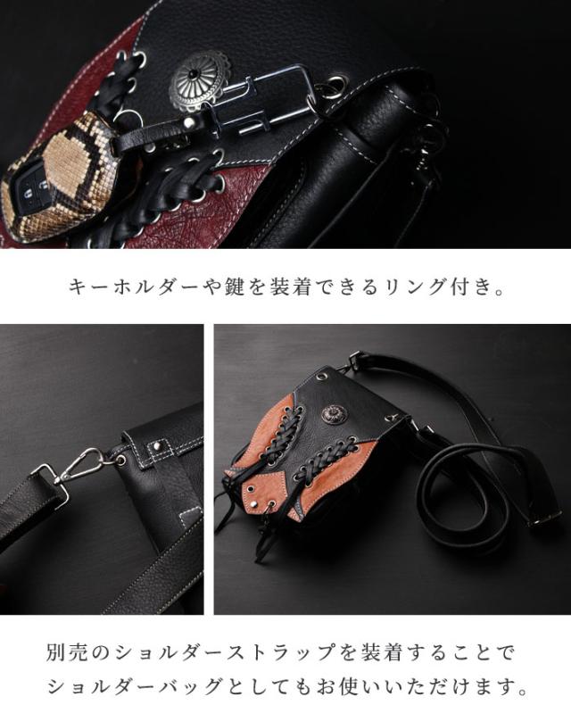 本革 ウエストバッグ ウエストポーチ ベルトポーチ ヒップバッグ ヒップポーチ ポーチ ショルダー 2WAY レザー 牛革 馬革 黒 ツーリング アメカジ バイカー ライダー 誕生日 ギフト プレゼント メンズ レディース アルバ WILDHEARTS ワイルドハーツ (wp3624r101)za025_11
