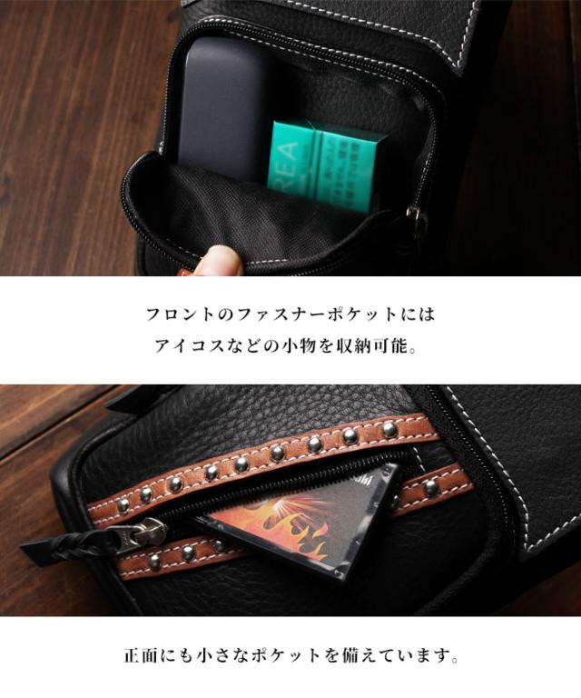 本革 ベルトポーチ ウエストバッグ ウエストポーチ ヒップバッグ ヒップポーチ レザーバッグ スタッズ レザー 牛革 革 バイク ツーリング バイカー ライダー 馬革 かっこいい アメカジ 誕生日 ギフト プレゼント WILDHEARTS ワイルドハーツ (wp3708t10)za025_5