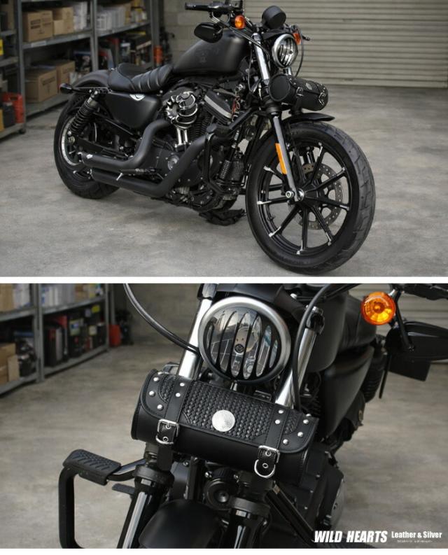 本革 ツールバッグ カービング 革 牛革 レザー サドルレザー バイク用 汎用 カスタム フォークバッグ バッグ ハーレー レブル ツーリング アメカジ バイカー ライダー 誕生日 ギフト プレゼント アルバ WILDHEARTS ワイルドハーツ (tb3948)za004_1