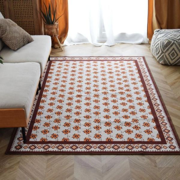 TOCO LIFE レトロフラワー 200×240cm ラグ マット カーペット おしゃれ