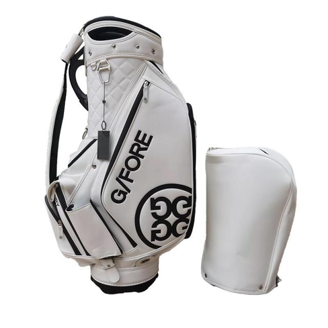 G/FORE ゴルフジーフォア ゴルフバッグ スタンドゴルフバッグ PUレザー キャディバッグ 防水素材 安定感抜群 撥水性 高耐久 レディース メンズ ホワイト