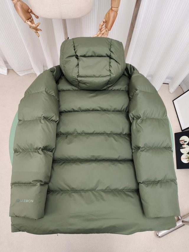 Lululemon ルルレモン 冬用 保温 六つの枡柄 ミドル丈ダウンジャケット ユニセックス_3