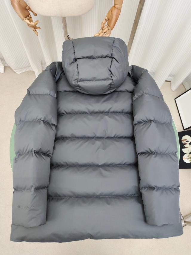 Lululemon ルルレモン 冬用 保温 六つの枡柄 ミドル丈ダウンジャケット ユニセックス_5