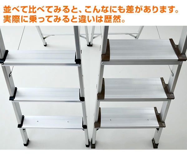 脚立 5段 折りたたみ アルミ 軽量 KBE-5 踏み台 はしご おしゃれ 持ち手付き ステップ台 山善 YAMAZEN 送料無料_3