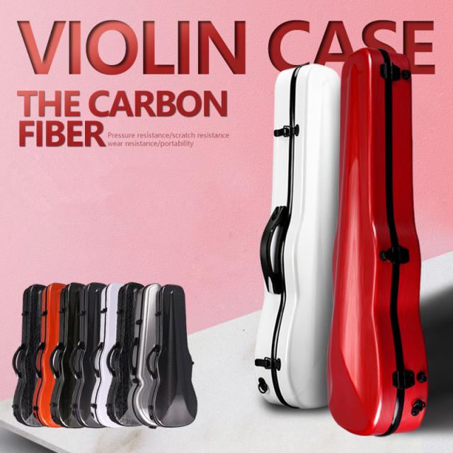 VIOLIN CASE バイオリンケース 楽器 管楽器 カーボンファイバー製 軽量 堅牢 ケース クッション付き 3WAY リュック ショルダー 手提げ