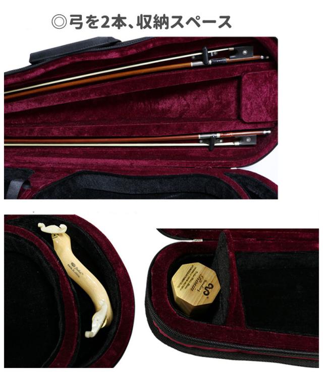 VIOLIN CASE バイオリンケース 楽器 管楽器 600Dオックスフォード 軽量 防撥水 ケース 三角型 3WAY リュック ショルダー 手提げ_10