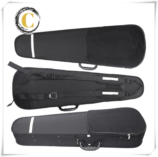 VIOLIN CASE バイオリンケース 楽器 管楽器 600Dオックスフォード 軽量 防撥水 ケース 三角型 3WAY リュック ショルダー 手提げ_4