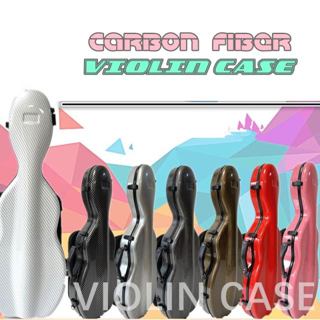 VIOLIN CASE バイオリンケースサイズ 4/4 楽器 管楽器 カーボンファイバー製 軽量 堅牢 ケース クッション付き 3WAY リュック ショルダー 手提げ