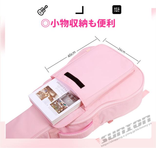 ギターケース ギグバッグ アコギケース セミハードケース アコースティックギターケース41インチ クッション付き 2WAY リュック型 手提げ 合成PU_10