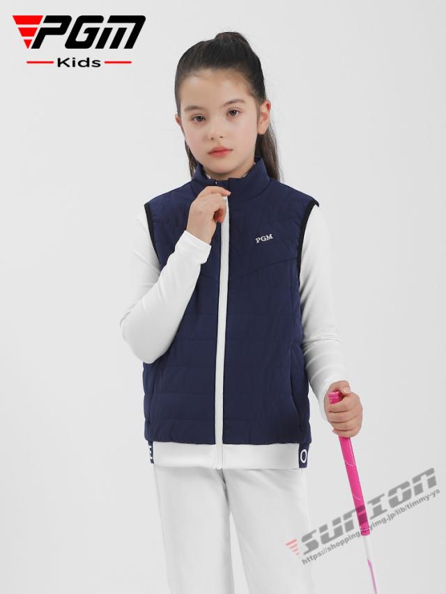ゴルフベスト KIDS キッズ GOLF 蓄熱保温 ゴルフウェア 防寒 秋冬 中綿ベスト ストレッチ カジュアル 暖かい プレゼント ギフト_5