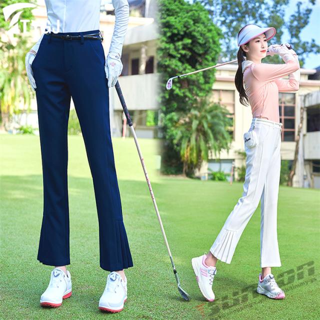 ゴルフウェア  レディース 9分丈パンツ ゴルフ ポッチ付き ストレッチ おしゃれ  春夏 夏用 スポーツ  新作モデル