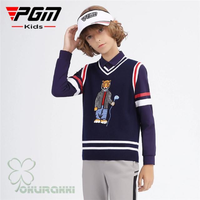 ゴルフ GOLF ウールセーター 秋 冬 KIDS キッズ コート ゴルフウェア ニットセーター 防寒 暖かい プレゼント ギフト