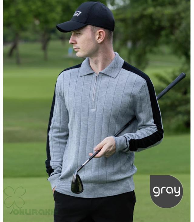 ゴルフ GOLF ウールセーター 秋 冬 メンズ コート ゴルフウェア ニットセーター 防寒 暖かい プレゼント ギフト_1