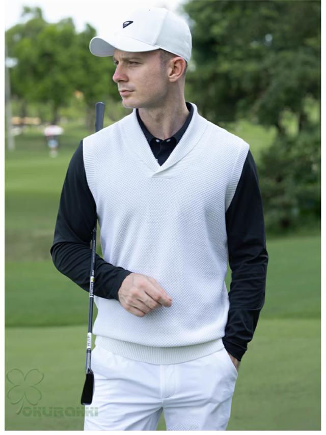 ゴルフ GOLF ウールセーター 秋 冬 メンズ コート ゴルフベスト ニットセーター 防寒 暖かい プレゼント ギフト_2