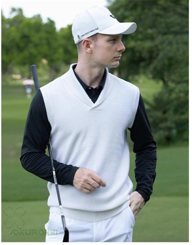 ゴルフ GOLF ウールセーター 秋 冬 メンズ コート ゴルフベスト ニットセーター 防寒 暖かい プレゼント ギフト_3