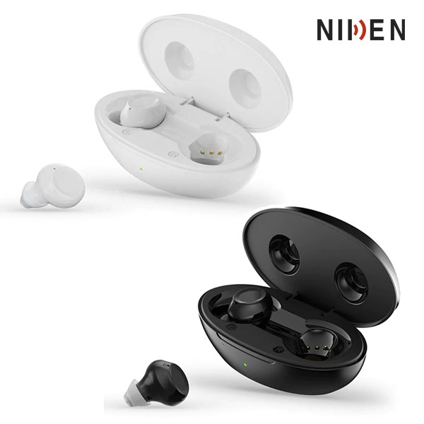 ■NIKEN ニケン【デジタル集音器 耳穴型 USB充電式 左右専用 両耳セット】高齢者 軽度〜中度難聴者向け 音質切替 軽量 コンパクト おしゃれ 敬老 父の日 母の日 ギフト 充電器ケース 耳あな型 ホワイト NK-04W/ブラック NK-04Bインター