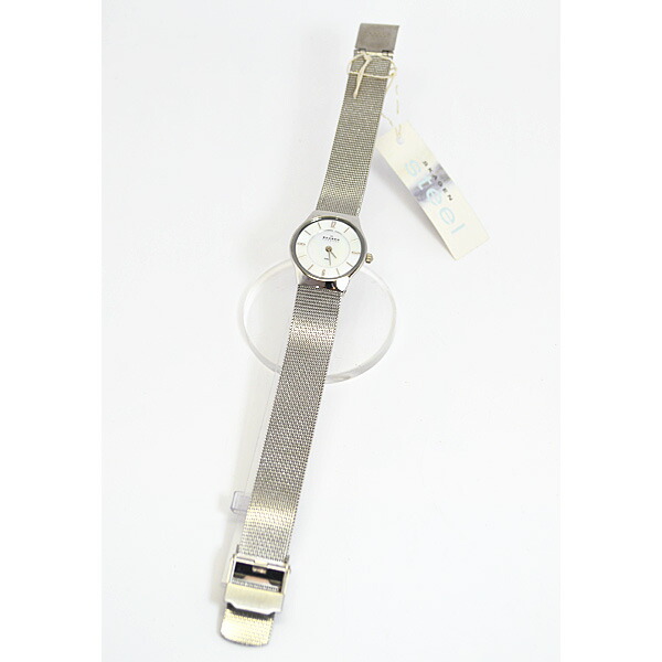 ●[#大特価 #在庫あり #現品限り！ ]  #スカーゲン #SKAGEN #ウォッチ #腕時計 #ステンレススチール #アナログ #クオーツ #3気圧防水 #ミネラルガラス #レディース #メッシュバンド #ダブルロック #ホワイトシェル #白蝶貝 #デンマーク #スリム 233XSSS_6