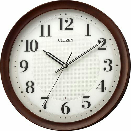 ■CITIZEN[シチズン]　電波掛時計　木枠　丸型　8MY554-006.