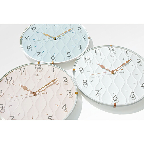 ■SEIKO セイコー Pyxis ピクシス【クオーツ 掛時計】 インテリアクロック ウォールクロック 掛け時計 ステップ秒針 パターン 模様 おしゃれ かわいい お祝い ギフト スモーキーマットカラー ブルー 薄青 NA702L_4