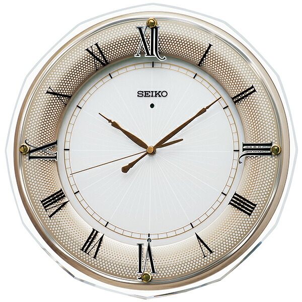 ■SEIKO　セイコー【電波掛時計　木枠】シンプル　スタイリッシュ　おしゃれ　電池寿命5年　記念品　お祝い　ギフト　薄金色パール　KX269G 19,525円