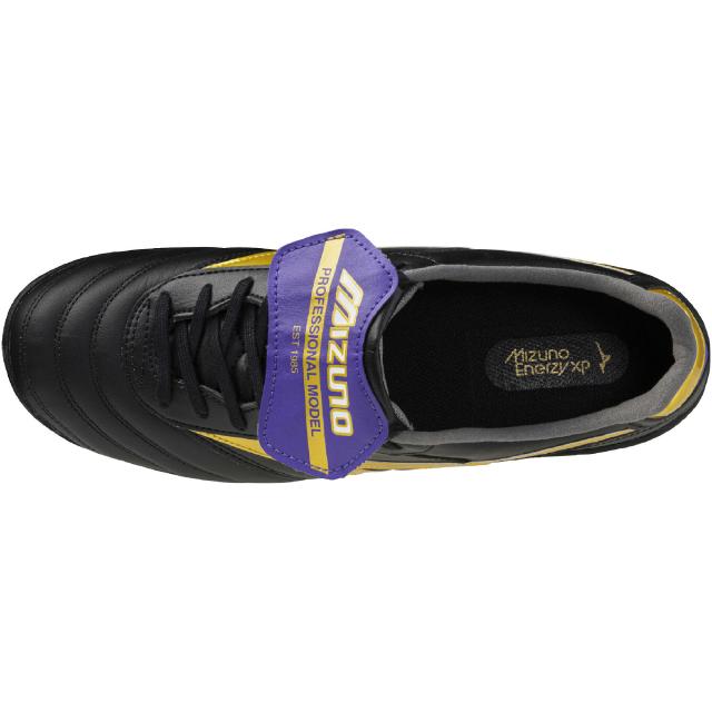 MIZUNO ミズノ モレリア サラ ELITE TF BANDIERA PACK 人工皮革＋天然皮革 サッカートレーニングシューズ ブラック×ゴールド Q1GB255006 2E相当 高反発インソール q1gb255006_2