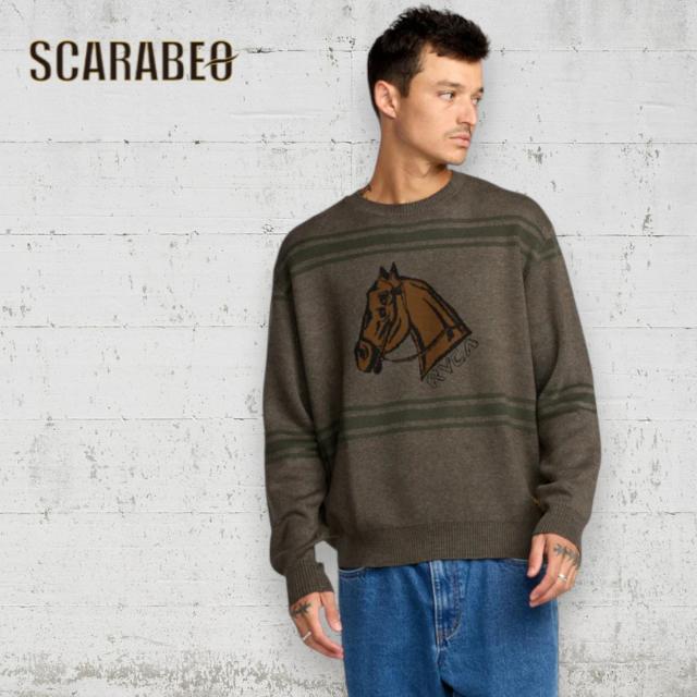 RVCA ルーカ セーター メンズ KSL CREW SWEATER BF042686 MSHR Kevin Spanky Long コラボ クルーネック ニット 2025年秋冬モデル bf042686_2