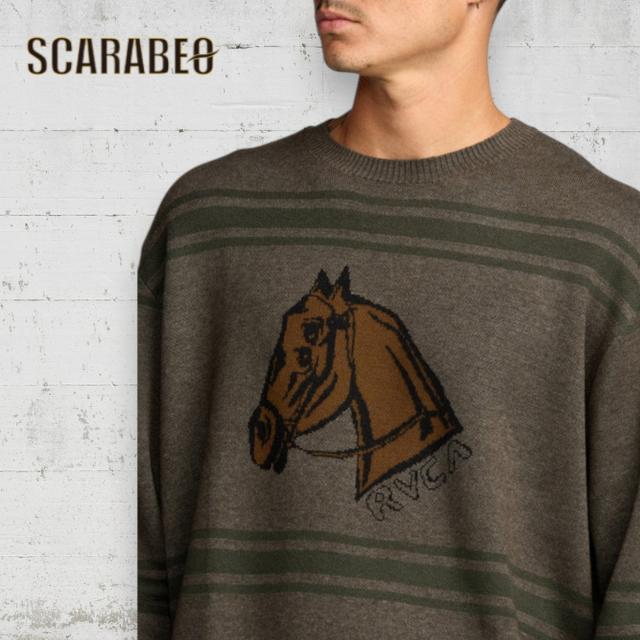 RVCA ルーカ セーター メンズ KSL CREW SWEATER BF042686 MSHR Kevin Spanky Long コラボ クルーネック ニット 2025年秋冬モデル bf042686_4