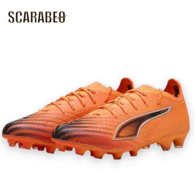PUMA プーマ サッカースパイク ウルトラ 6 アルティメット HG/AG 108559 03 HOT PURSUIT PACK 土 人工芝 天然芝対応 プーマブラック グローイングレッド メンズ サッカーシューズ