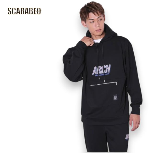 Arch アーチ shade logo スウェット プルオーバーパーカー ブラック バスケットボール アウター メンズ レディース バスケウェア パーカ t725-108_2