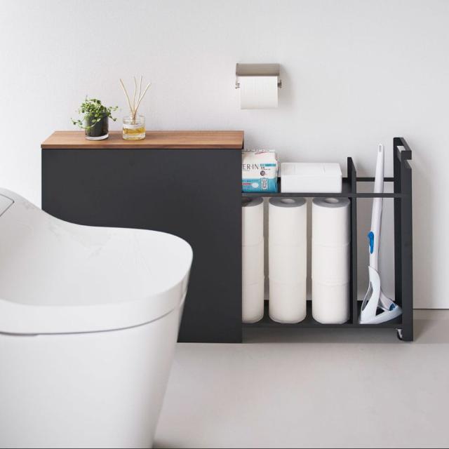 山崎実業 tower 隠せるトイレ引き出し収納 タワー 公式 1426 1427 ホワイト ブラック 送料無料 トイレラック トイレ収納 スリム 大容量 トイレットペーパーストッカー 掃除用品 yamazaki タワーシリーズ_1