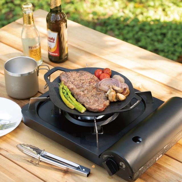 キャプテンスタッグ 携帯型 テープコンロ 黒いこと 本塁＆屁っ放り付 UF-28 難民キャンプ コンロ BBQ（ラッピング不可）