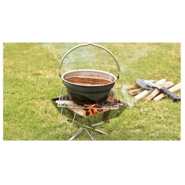 （鍋＋トートバッグセット）ユニフレーム UNIFLAME 659984 焚き火鍋18cm+661284 ダッチトート 8インチ カーキグリーンセット ソロキャンプ アウトドア 一人鍋_3