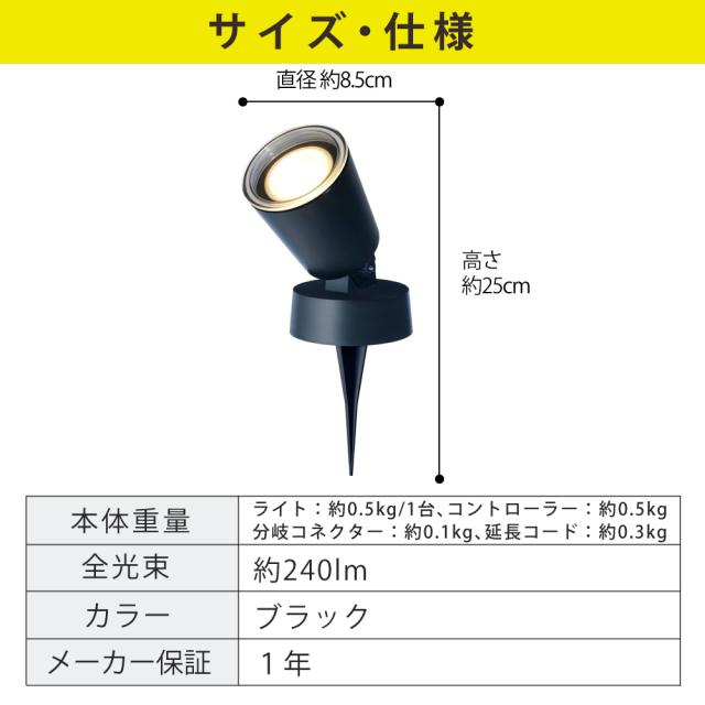 タカショー ガーデンライト 木のひかり LGL-LH01P ブラック 基本セット ライト計3本 雨よけケース付（ラッピング不可）_9