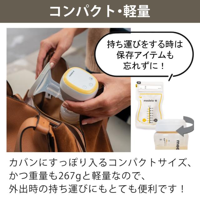 メデラ 搾乳機 メデライージー 電動駒寄せ乳器 片胸用 はじめて3点仕かける