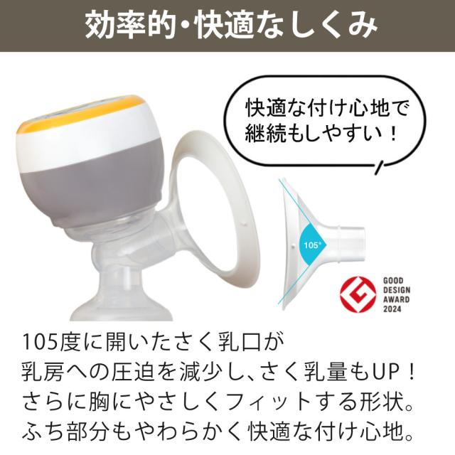 メデラ 搾乳機 メデライージー 電動駒寄せ乳器 片胸用 はじめて3点仕かける