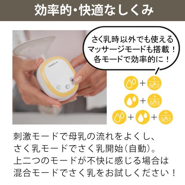 メデラ 搾乳機 メデライージー 電動駒寄せ乳器 片胸用 はじめて3点仕かける