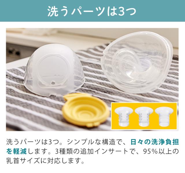 メデラ フリースタイルミニ・ハンズフリー 電動駒寄せ乳器 両胸用 4点仕かける（スイングマキシハンズフリー あと取り品）