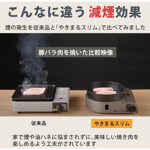イワタニ テープコンロ テープ屁っ放り スモークレス焼肉食べ物屋 やきまるか細い CB-SLG-3 5点仕かける（ラッピング不可）
