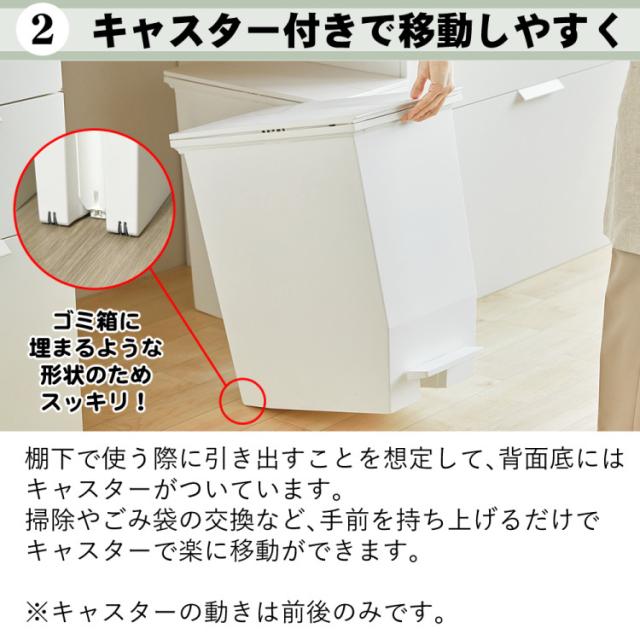 リス ソロウ ペダルオープンツイン 45L (ホワイト/ブラック/ホワイト＆ブラック)  ゴミ箱 ふた付き 2個セット（ラッピング不可）_6