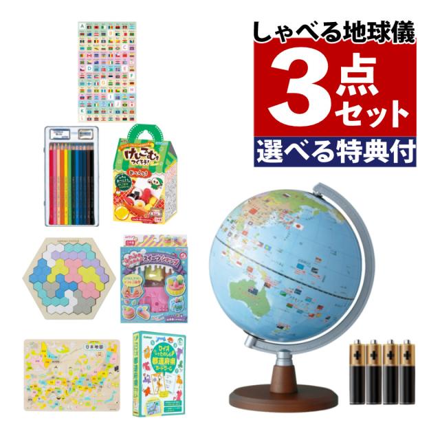 レイメイ藤井 しゃべる国旗付地球儀 スタンダード OYV46 球径 20cm 選べる特典付セット 地球儀 しゃべる