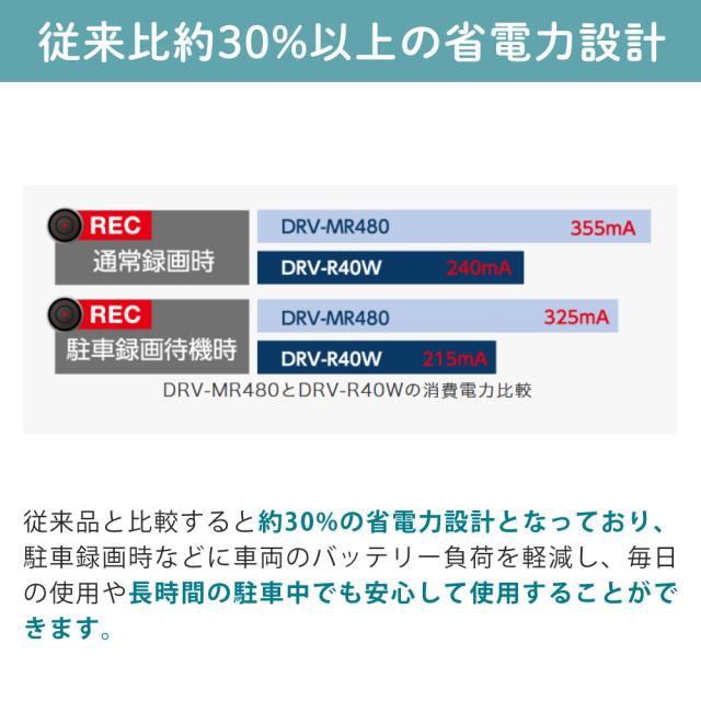 （SDカード付き）ケンウッド ドライブレコーダー DRV-E40W 前後2カメラ フルHD 128GBSDカードセット（ラッピング不可）_6