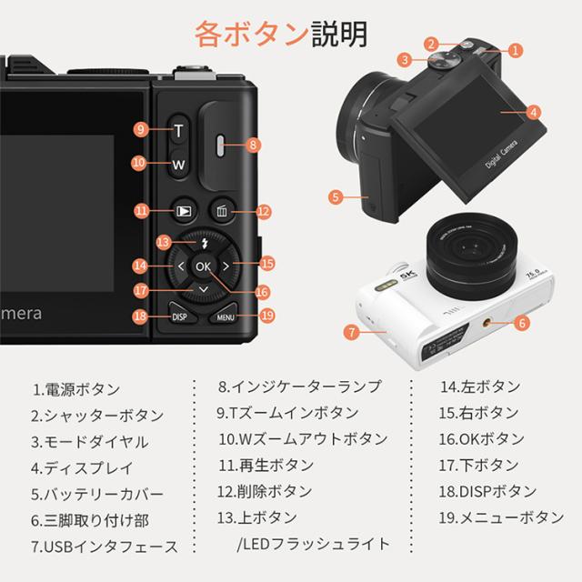 デジカメ 小型 デジタルカメラ 安い wifi機能 18倍ズーム 高画素 高画質 5k コンパクトデジカメ ビデオカメラ オートフォーカス ウェブ トイカメラ 初心者向け_19