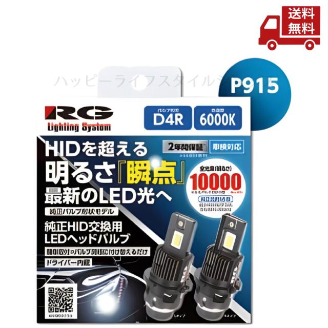 ☆ RACING GEAR レーシングギア RG 純正HID交換用 LEDヘッドバルブ 6000K ホワイト RGH-P915 送料無料